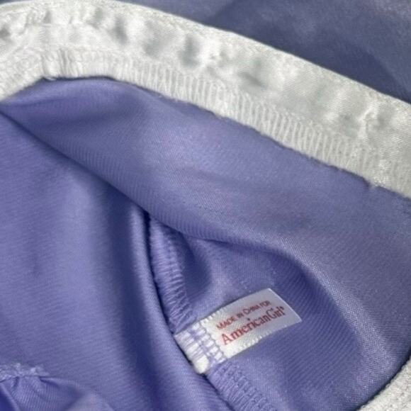 American Girl Doll Nellie Pajama Top Purple Satin Pjs Accessory Button Up Floral - Picture 3 of 5